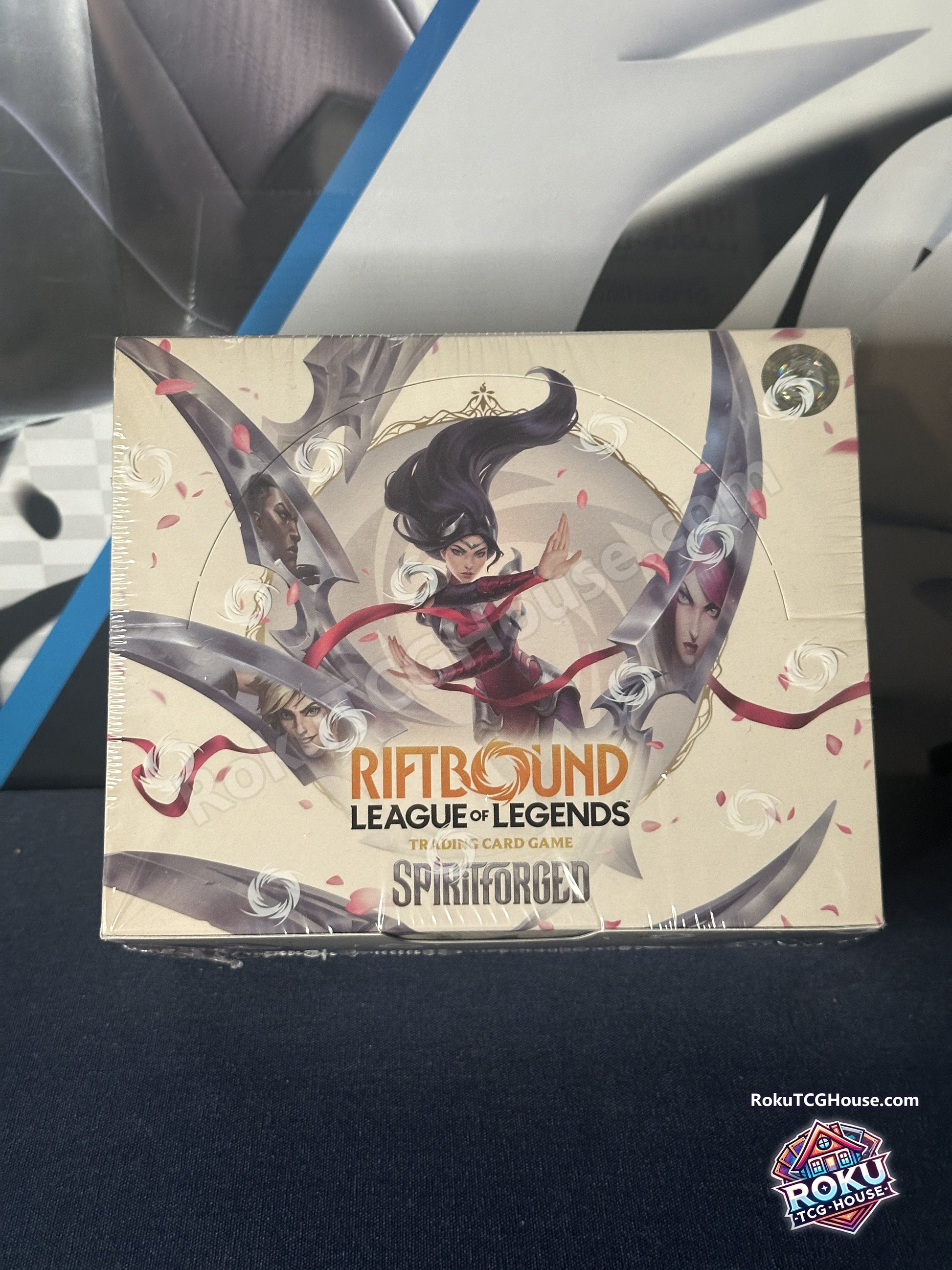 Riftbound League of Legends TCG Spiritforged sealed booster display box, front