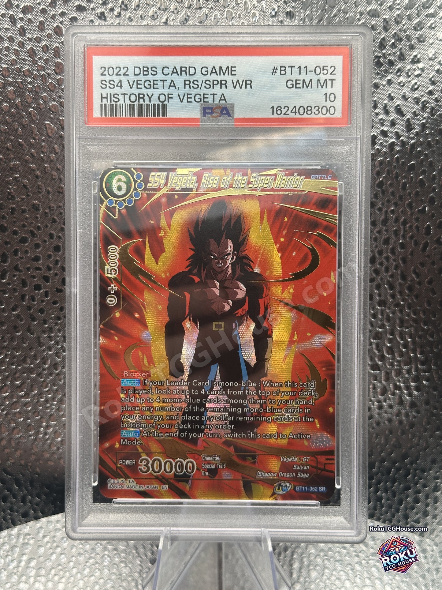 SS4 Vegeta Rise of the Super Warrior BT11-052 History of Vegeta Dragon Ball Super card graded PSA 10 Gem Mint, front of slab