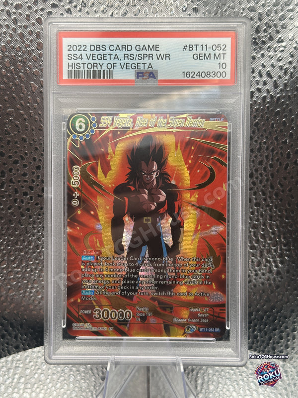 SS4 Vegeta Rise of the Super Warrior BT11-052 History of Vegeta Dragon Ball Super card graded PSA 10 Gem Mint, front of slab