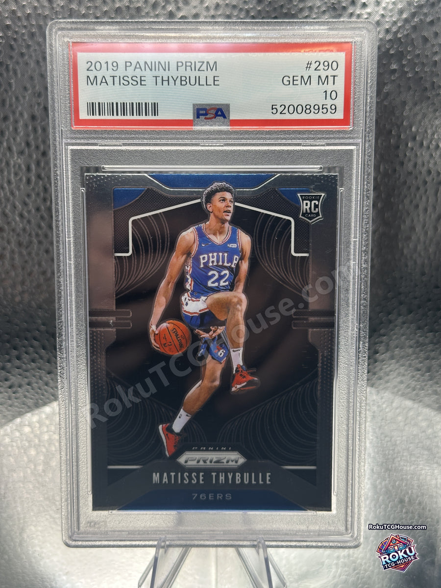 2019-20 Panini Prizm Matisse Thybulle rookie card number 290 in a PSA 10 Gem Mint slab, front view