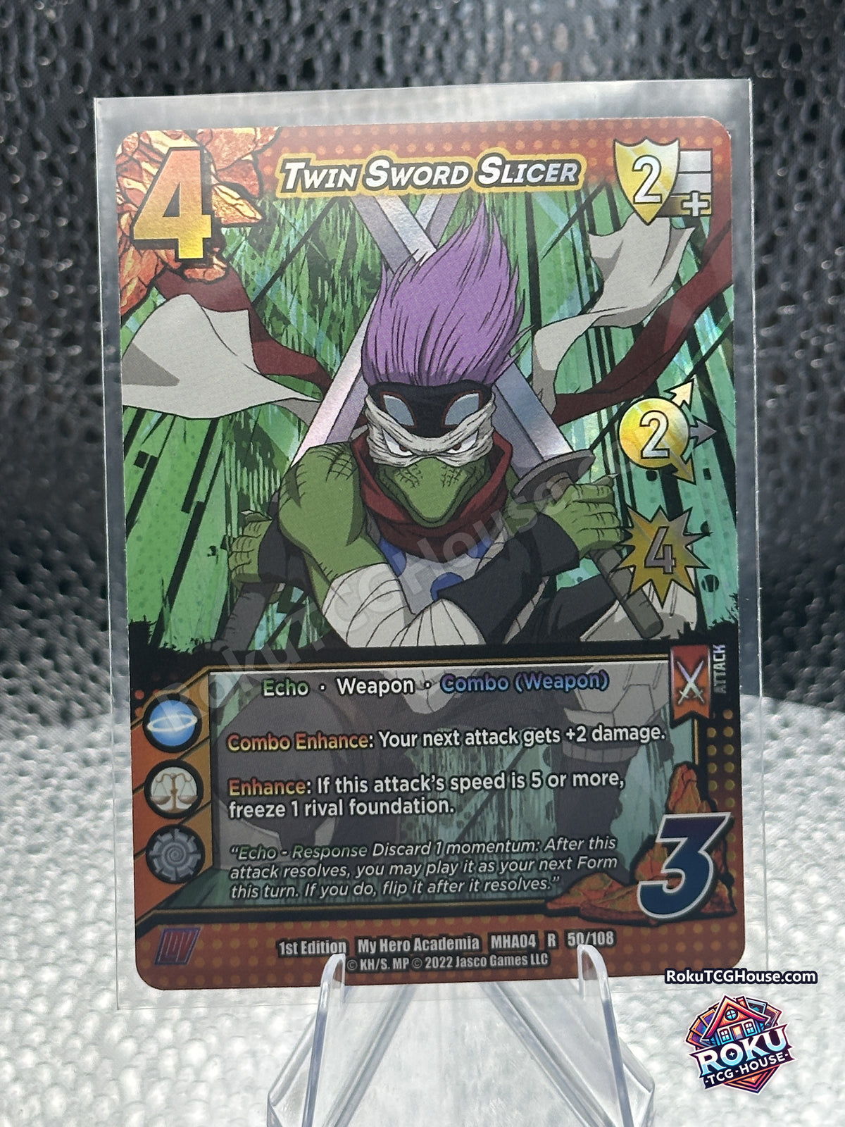 Twin Sword Slicer 050/108 UniVersus My Hero Academia League of Villains card front, Near Mint