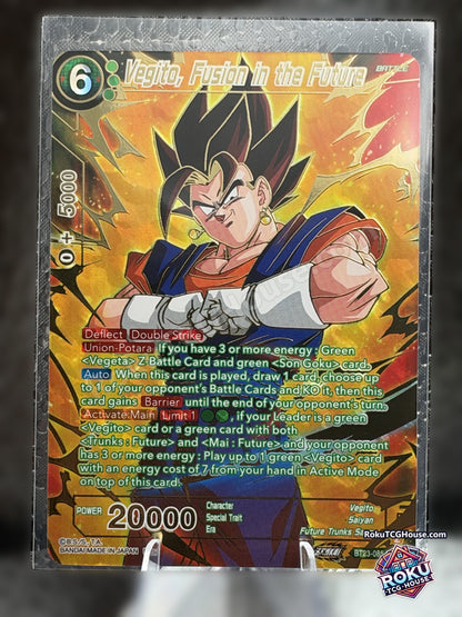 Vegito, Fusion in the Future SPR BT23-085 Near Mint front - RokuTCGHouse - background blurred