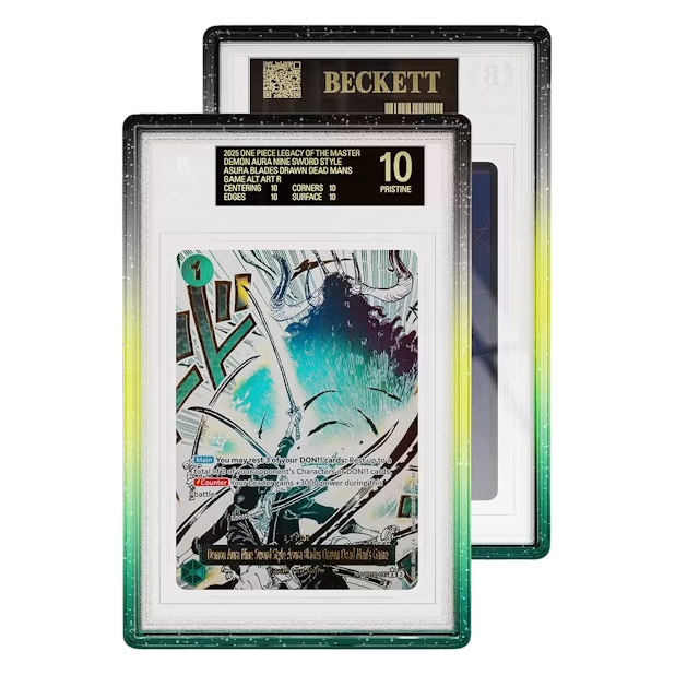 Two Limited Edition Graded Guard Vortex BGS cases, front and back