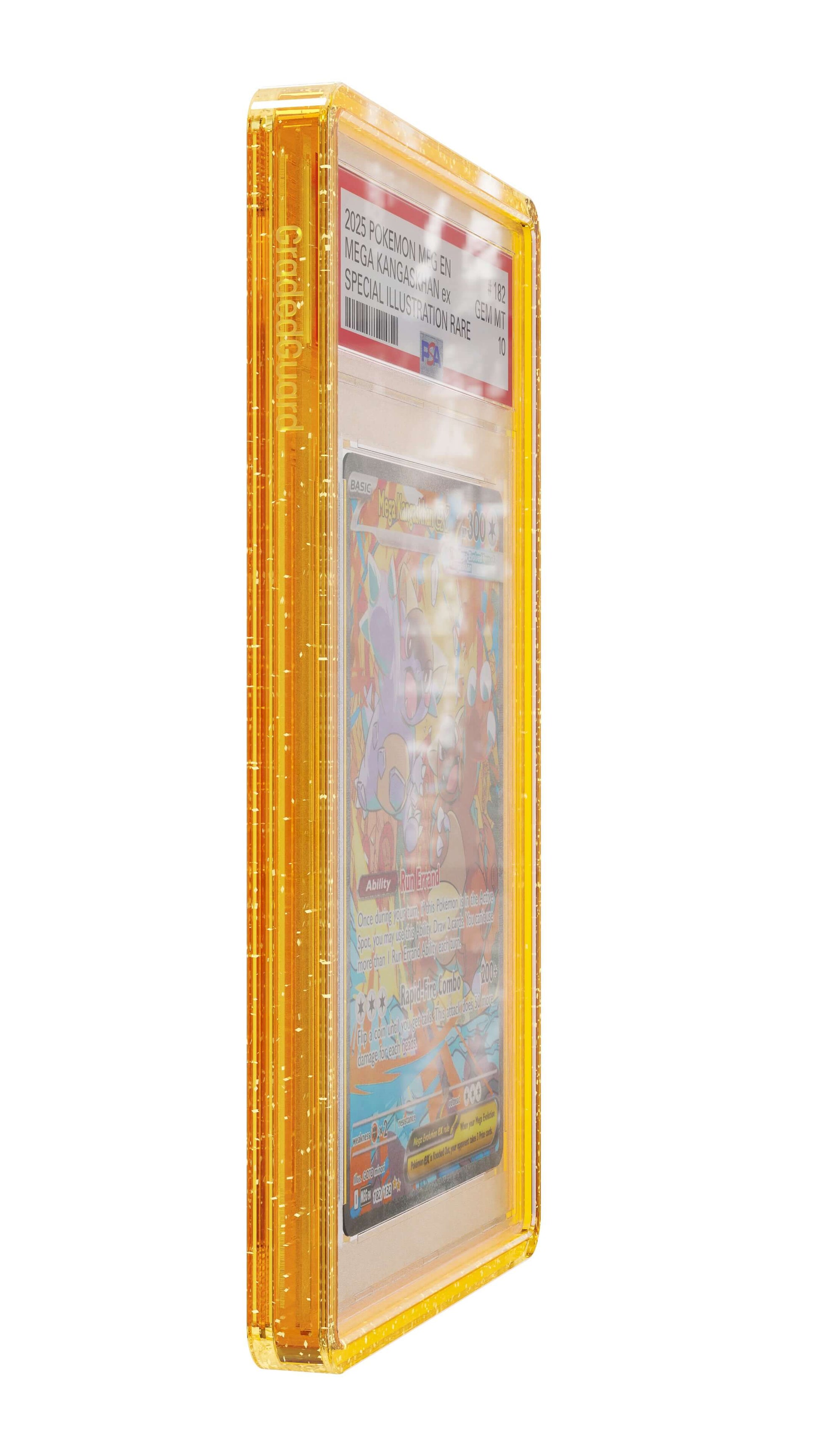 Yellow Glitter Graded Guard side profile showing the slab fit