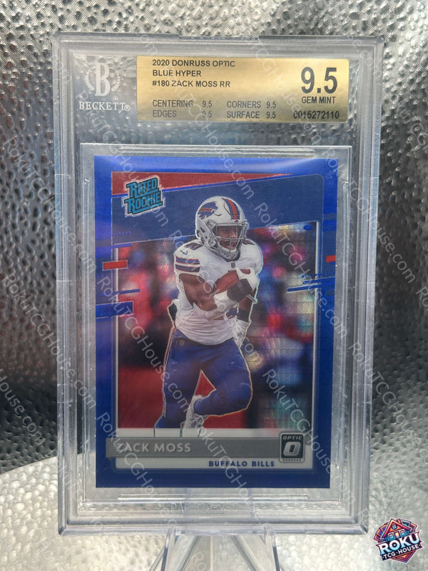 Zack Moss 2020 Donruss Optic Blue Hyper #180 BGS 9.5 - front