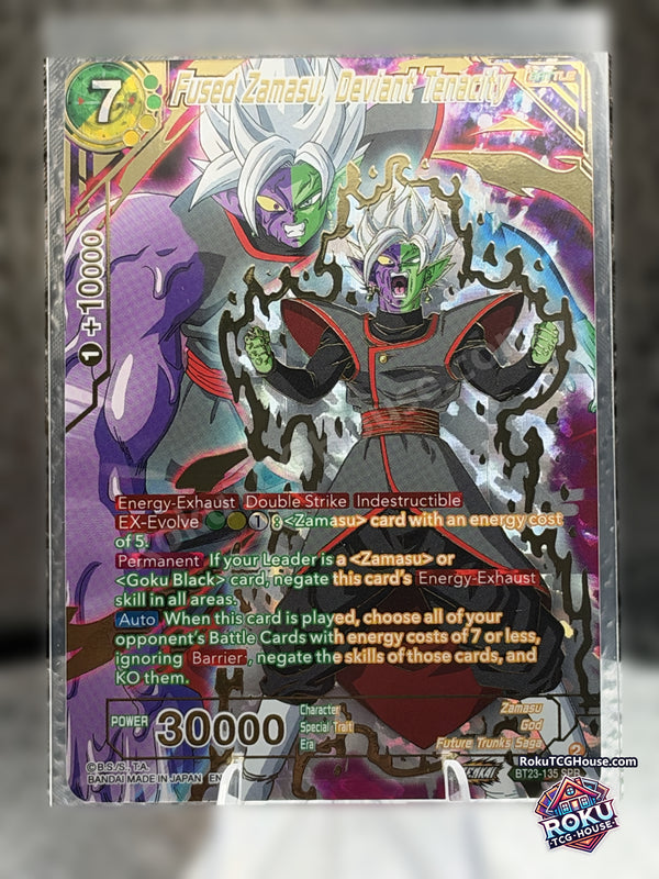 Fused Zamasu, Deviant Tenacity SPR BT23-135 - front photo - RokuTCGHouse