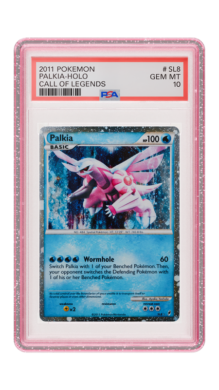 Pink Glitter Graded Guard on an example PSA slab
